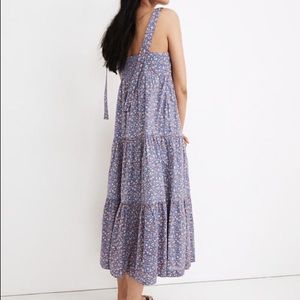 NWT Madewell Tie-Strap Tiered Midi Dress in Summer Vines
